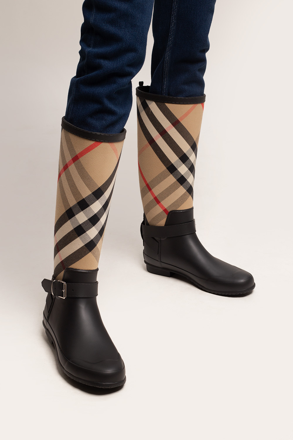 Burberry house check rain on sale boots